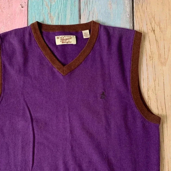 Men original penguin v neck sweater vest - Picture 4 of 9